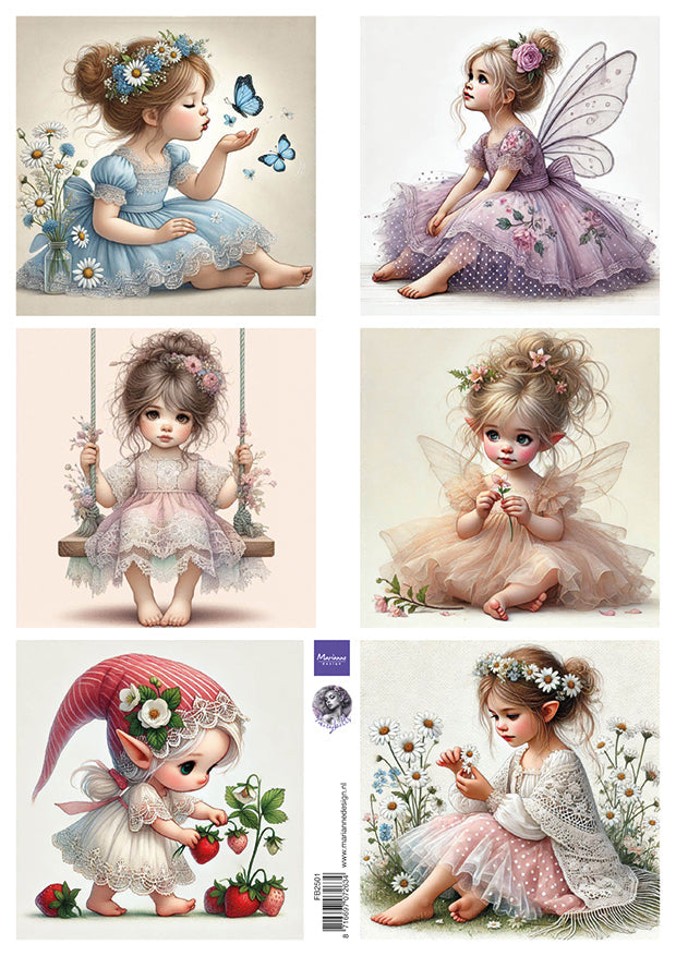 Marianne Design A4 Cutting Sheet - Sweet Fairies - by Fairybells