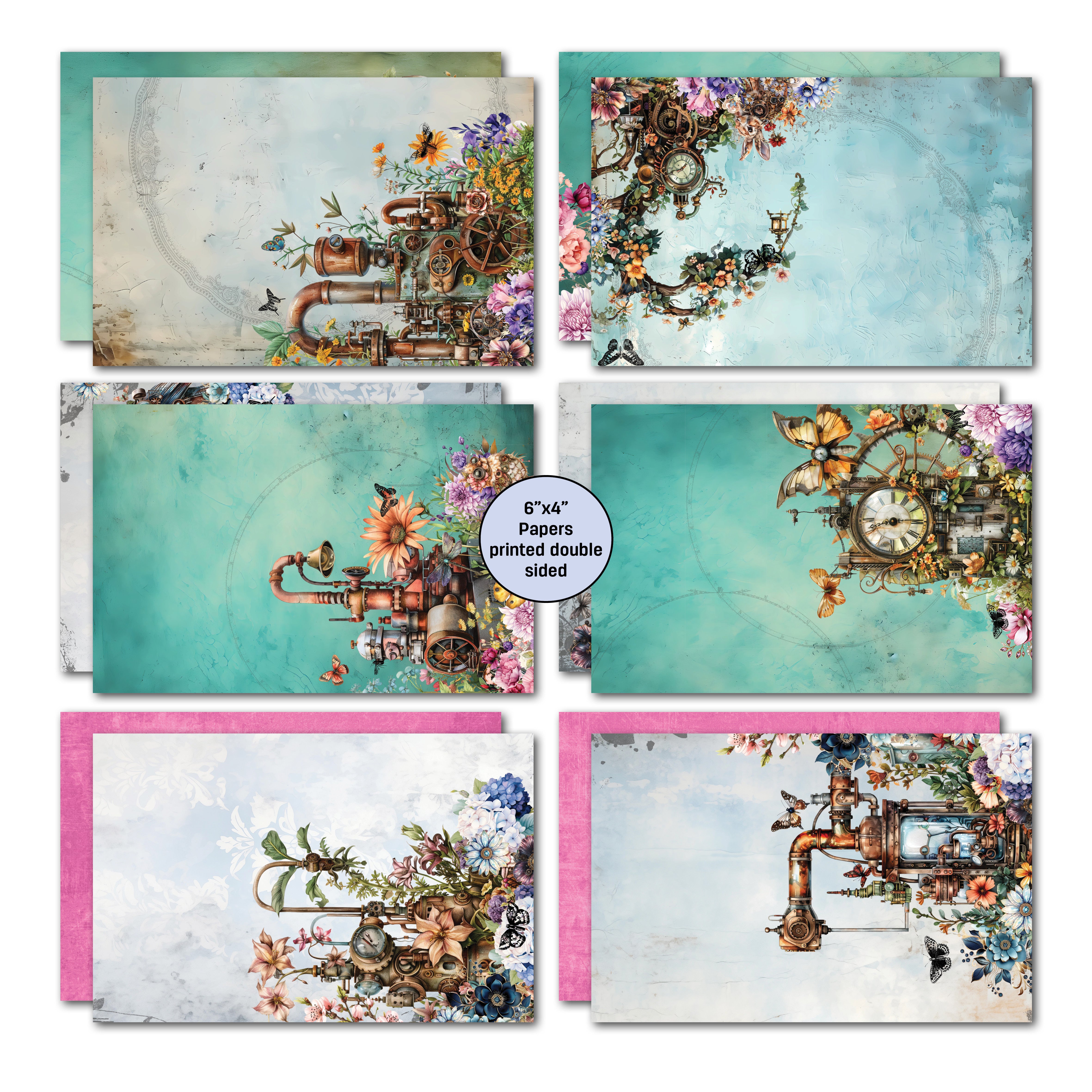 3Quarter Designs Floral Mechanica 6x4 Card Pack