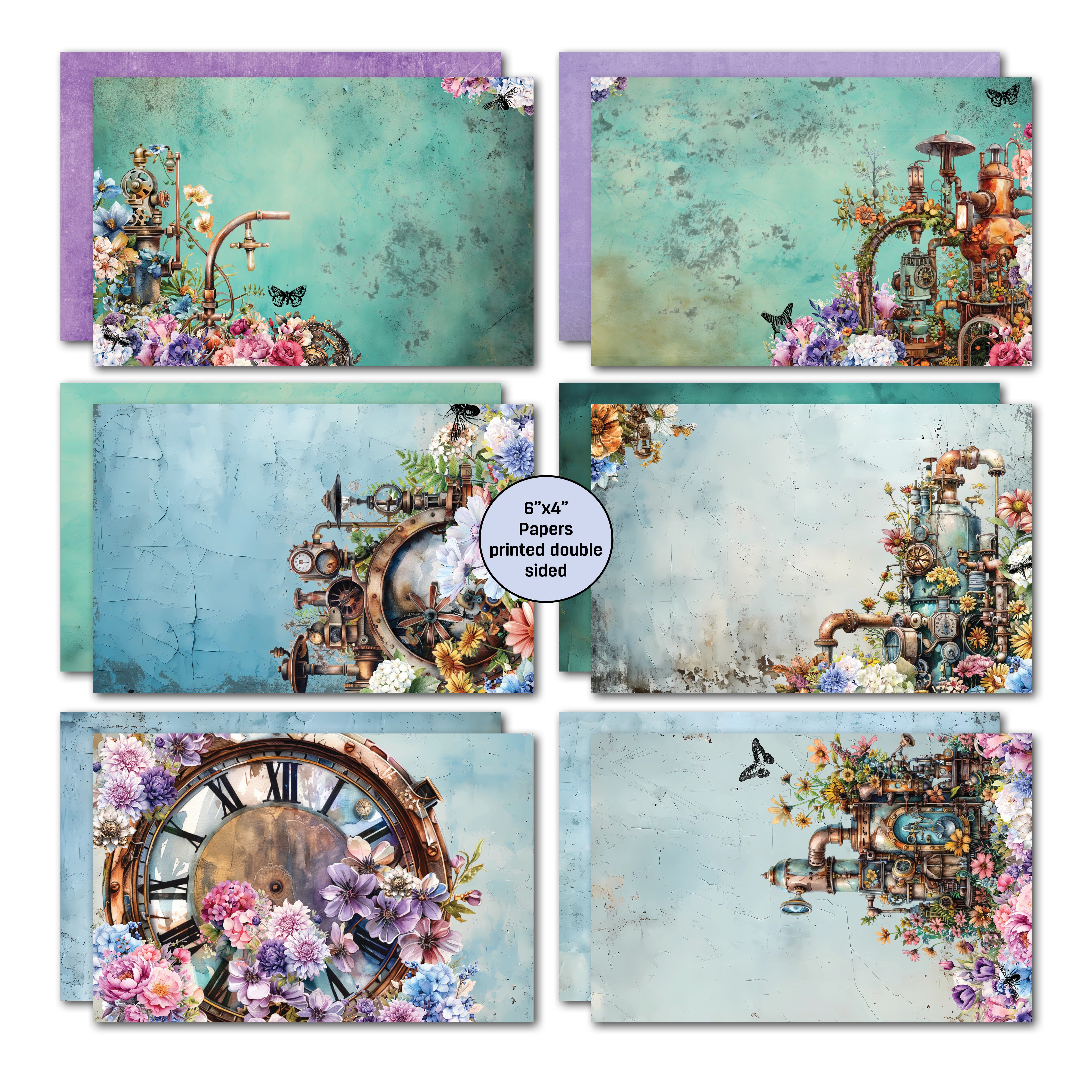3Quarter Designs Floral Mechanica 6x4 Card Pack