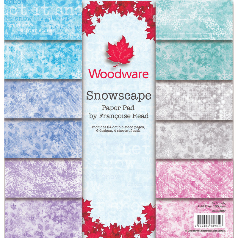 Woodware Francoise Read Snowscape 8 in x 8 in Paper Pad