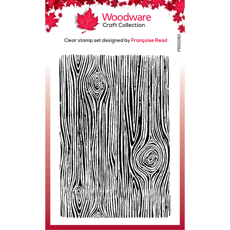 Woodware Clear Singles Woodgrain 4 in x 6 in Stamp Set