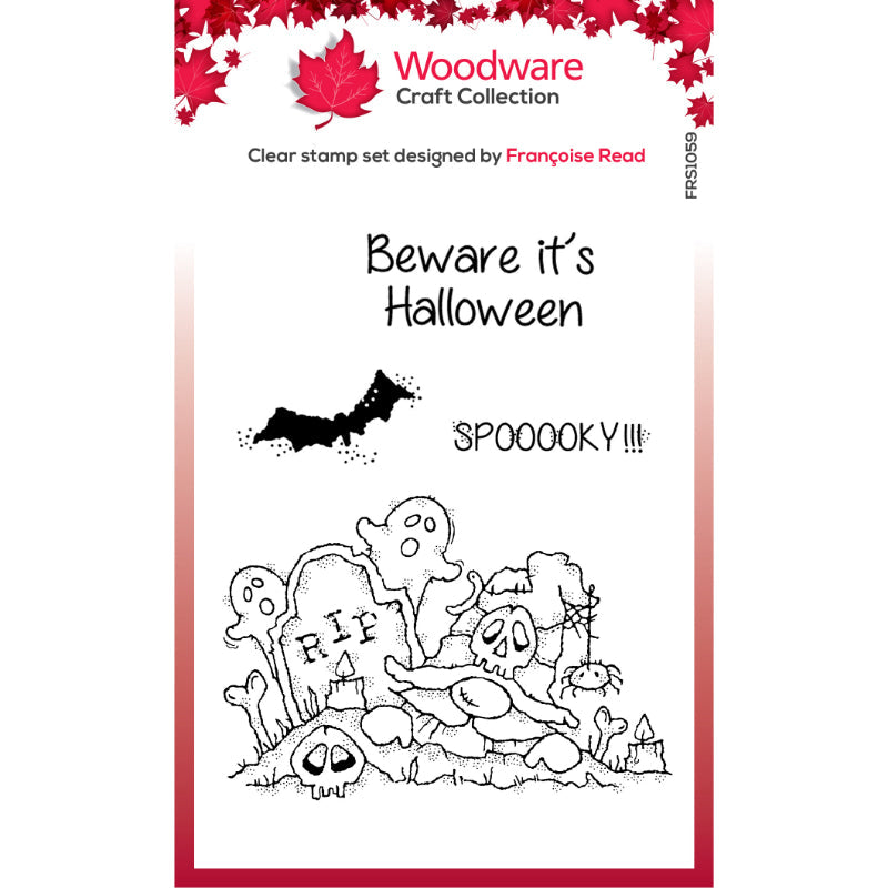 Woodware Clear Singles Spooky Night 4 in x 6 in Stamp Set