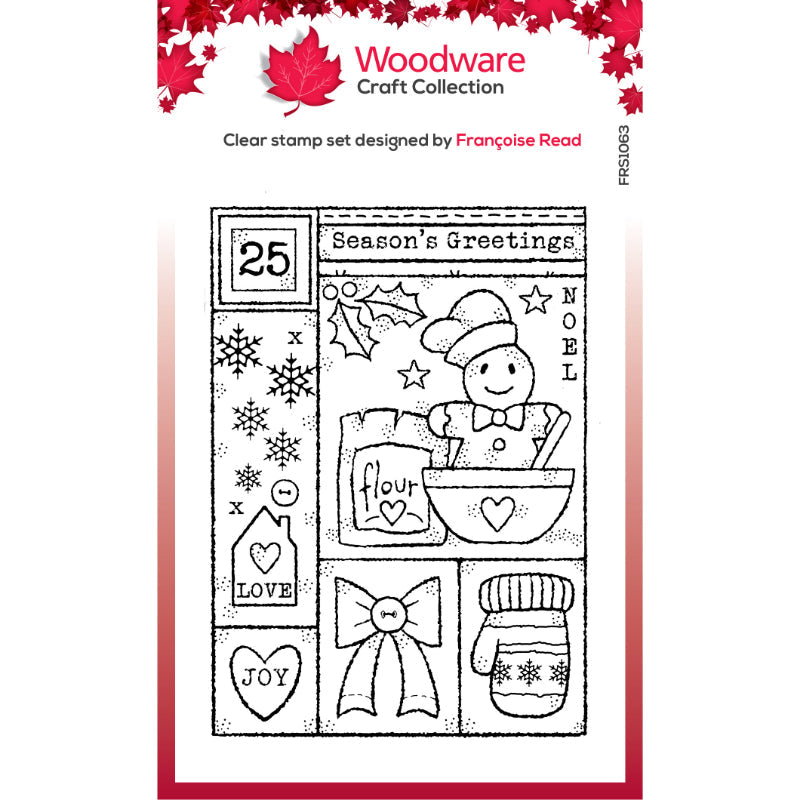 Woodware Clear Singles Winter Sampler 4 in x 6 in Stamp Set