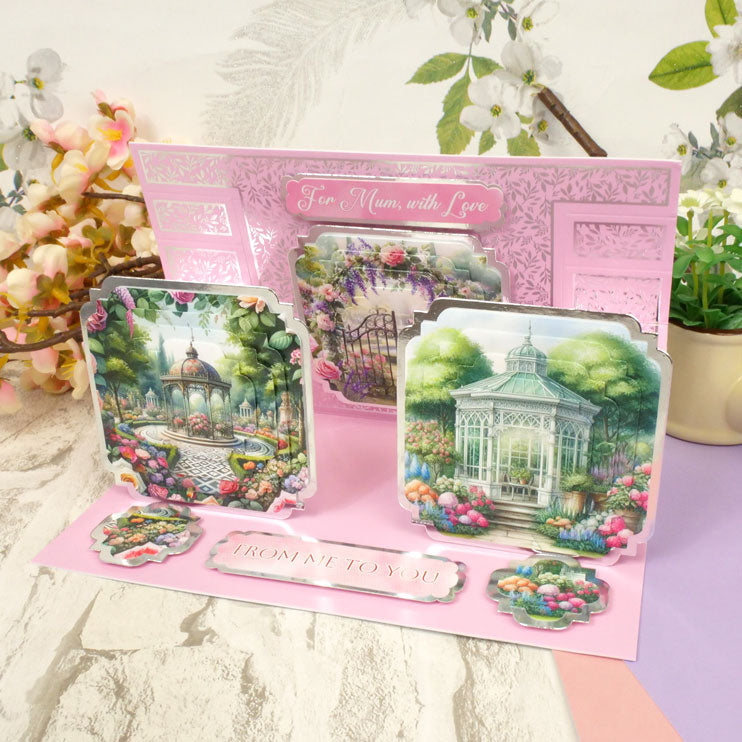 Foiled Pattern Stepper Cards - Square Centrepiece