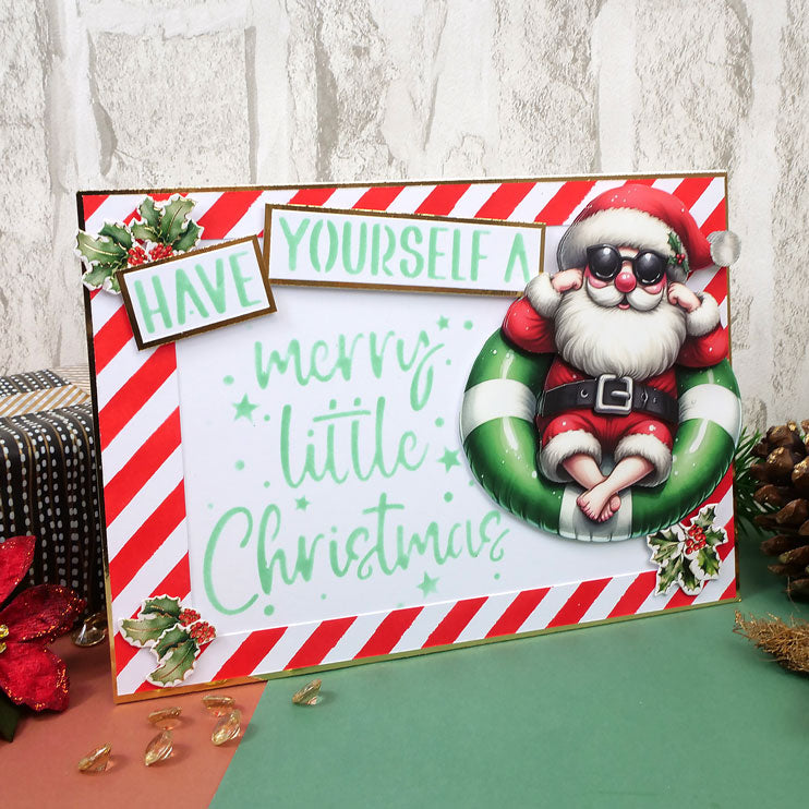 For the Love of Masks - Christmas Stripes Frame & Sentiment