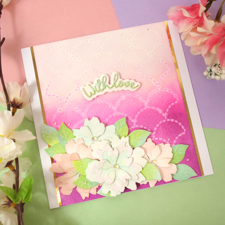 For the Love of Masks - Layering Scalloped Florals