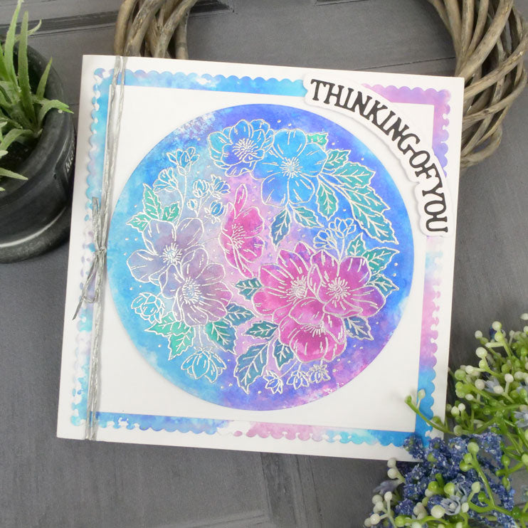 For the Love of Stamps - A Circle of Anemones