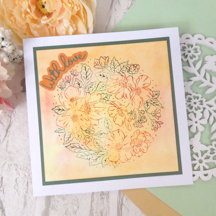 For the Love of Stamps - A Circle of Anemones