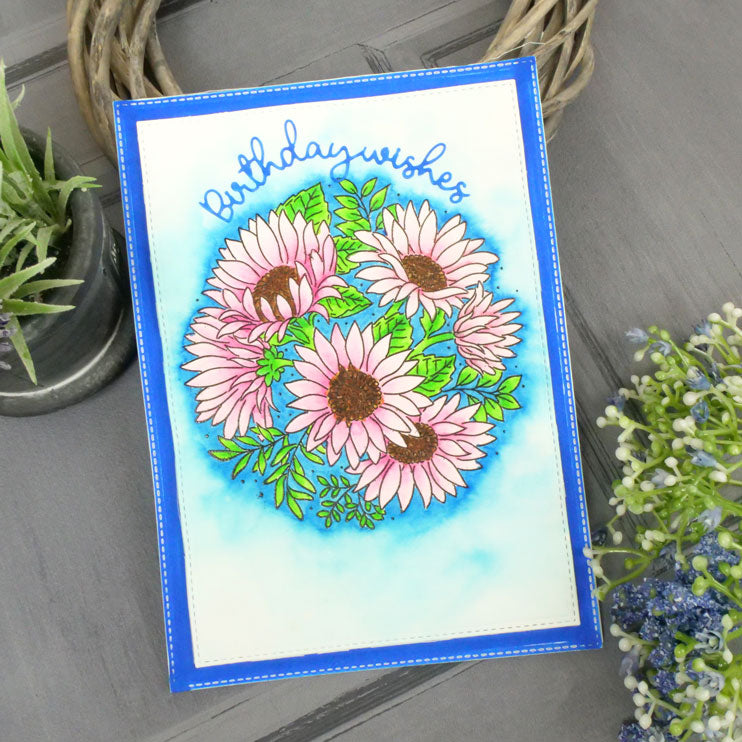 For the Love of Stamps - A Circle of Sunflowers