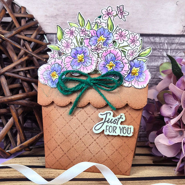 For the Love of Stamps - Stitched Trellis Background