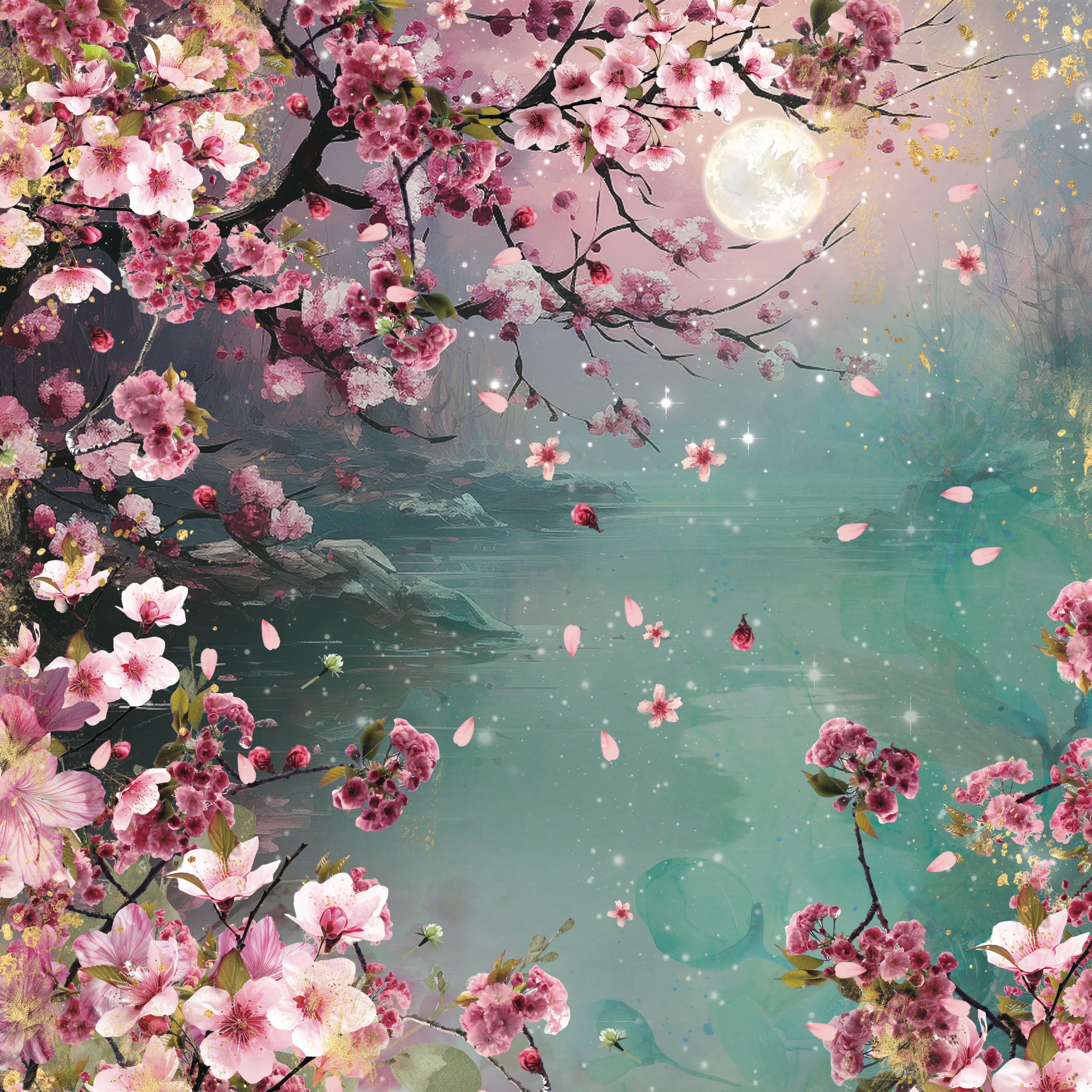 Natures Garden Lunar Blooms - 12”x12” Paper Pad