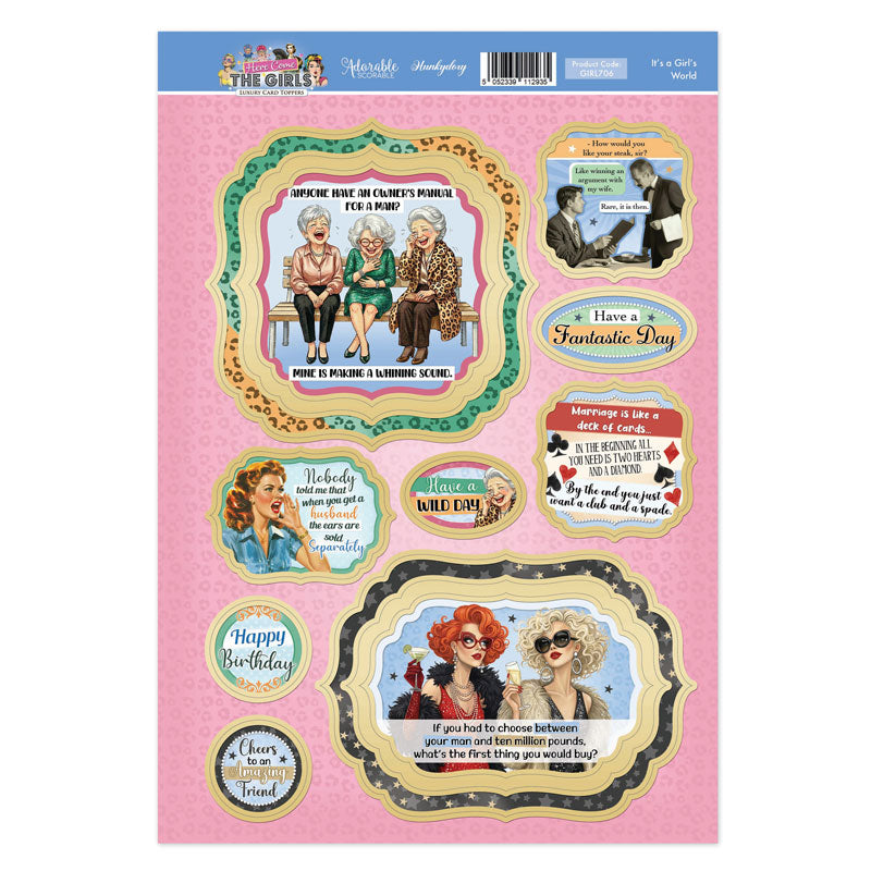 Here Come the Girls Topper Sheet - It's a Girl's World