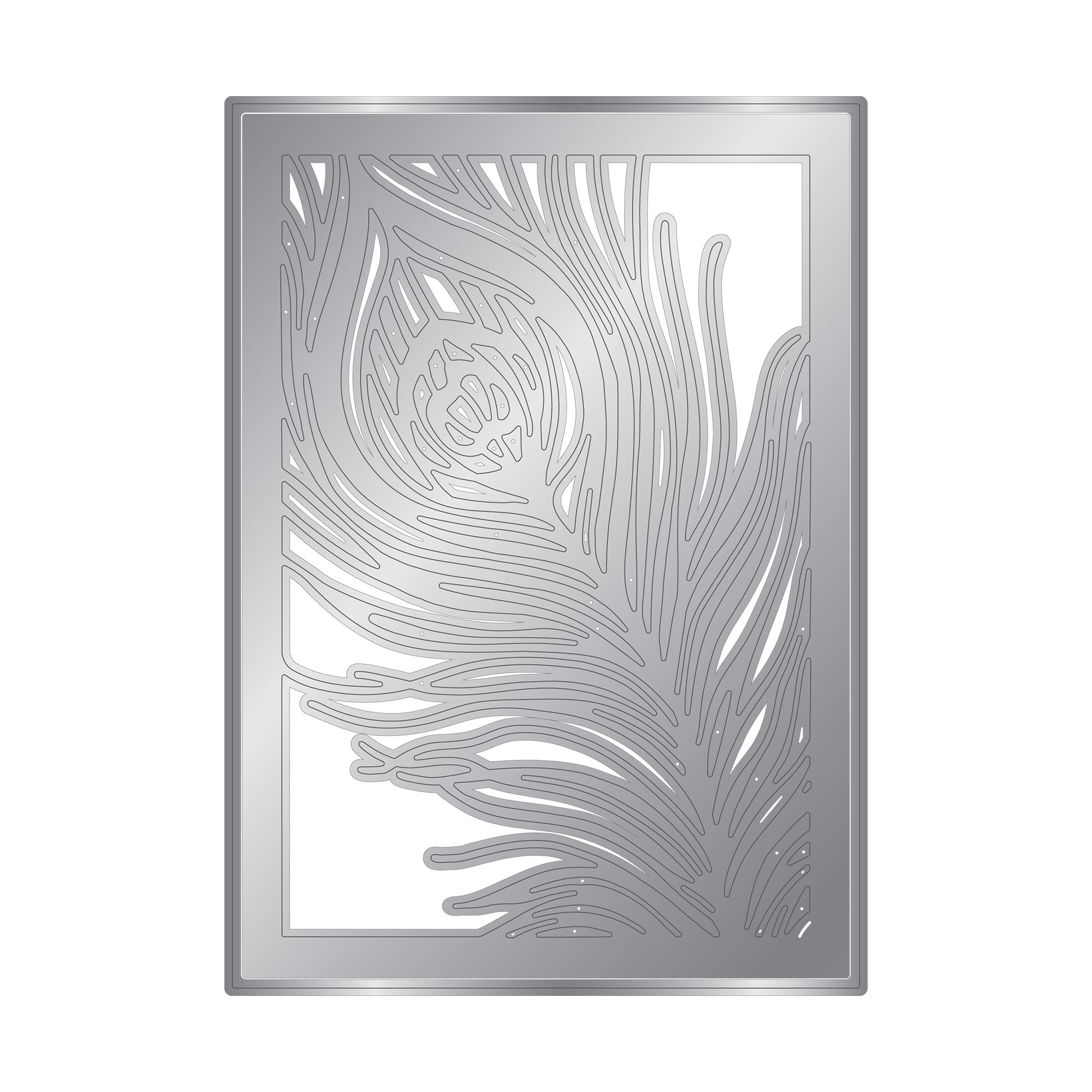 Graceful Plumes Metal Die Create-a-Card - Peacock Quill 