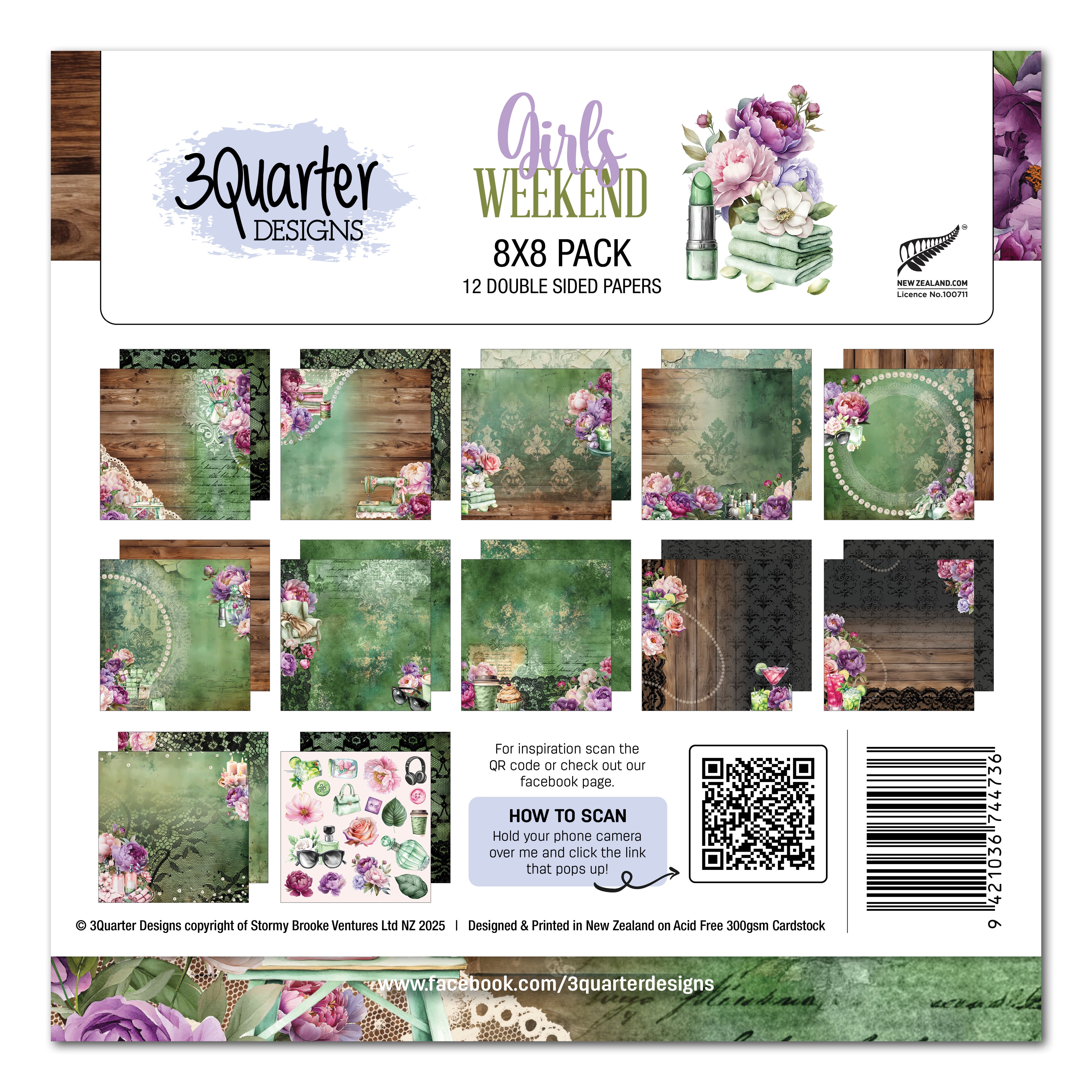 3Quarter Designs Girls Weekend  8x8 Paper Pack