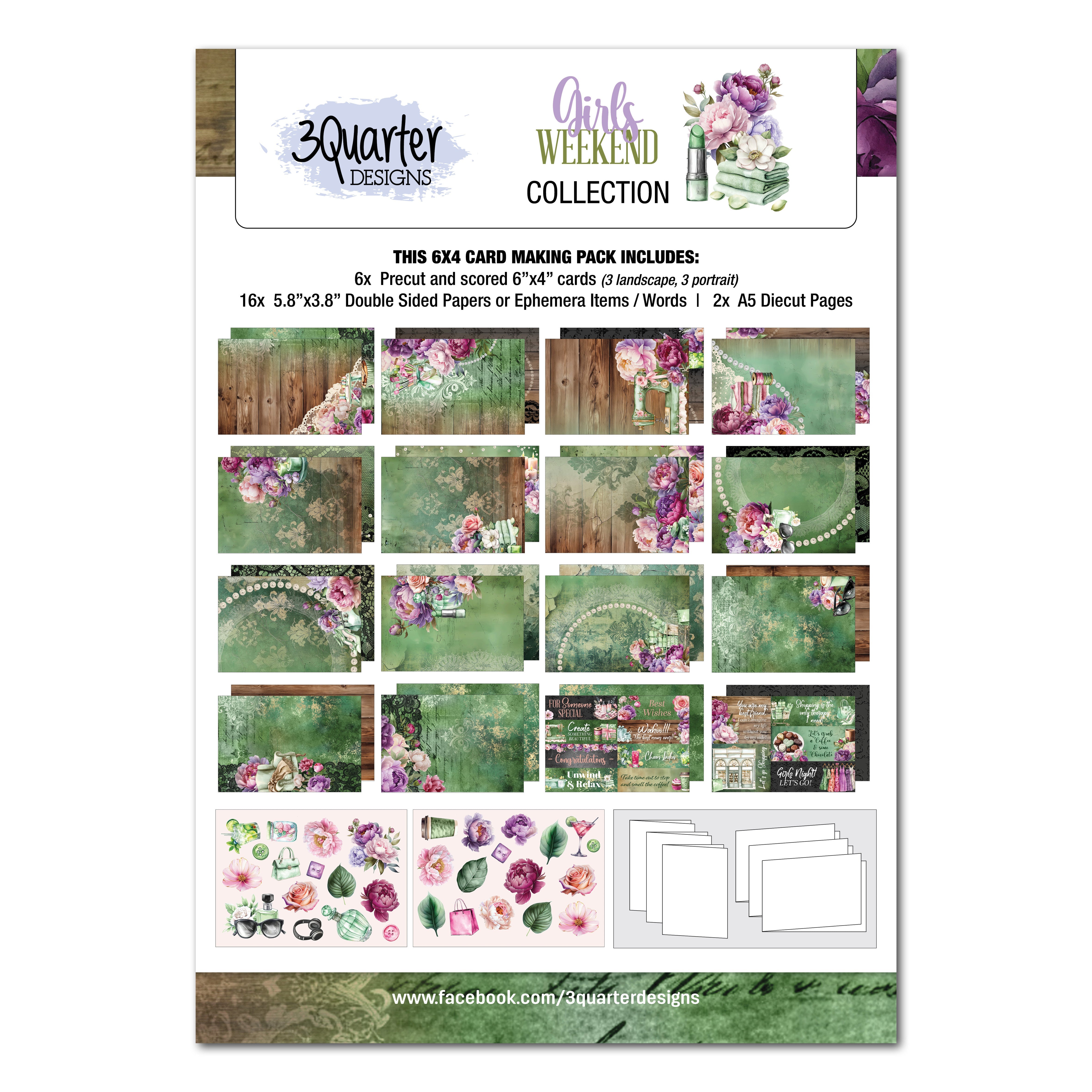3Quarter Designs Girls Weekend  6x4 Card Pack