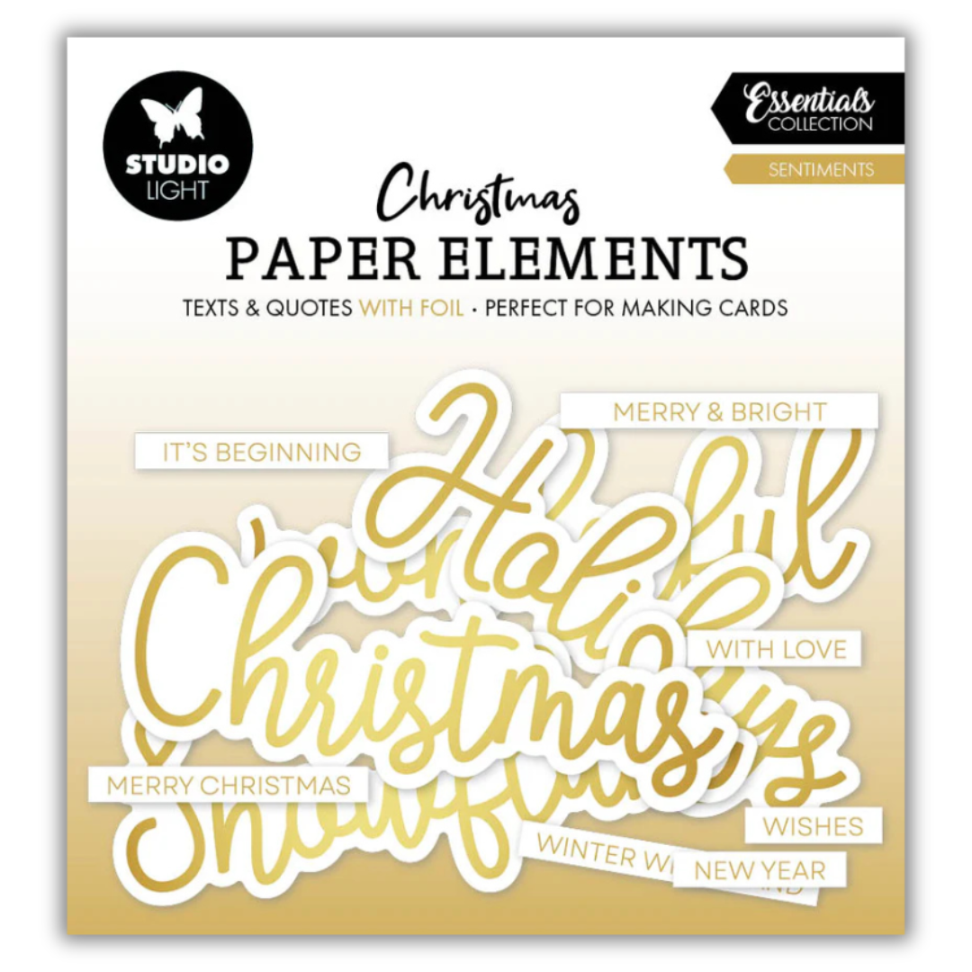 Gold Foiled Christmas Patterns and Sentiments