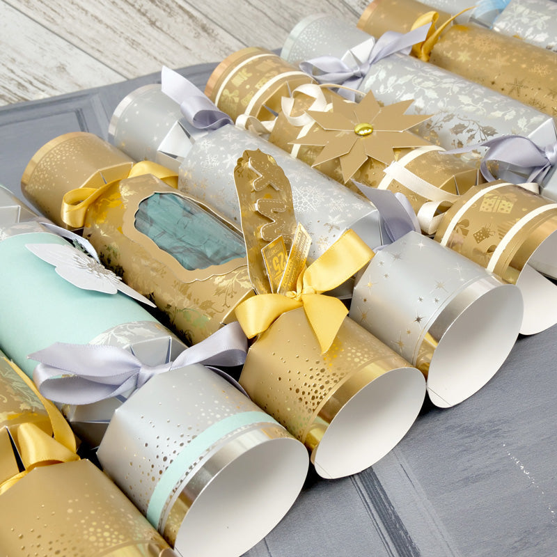 Luxury Christmas Crackers - Silver Shimmer