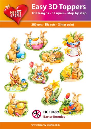 Hearty Crafts - Easy 3D-Toppers Easter Bunnies