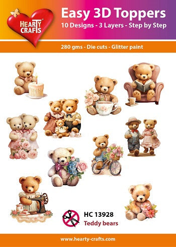 Hearty Crafts Easy 3D Toppers - Teddy Bears