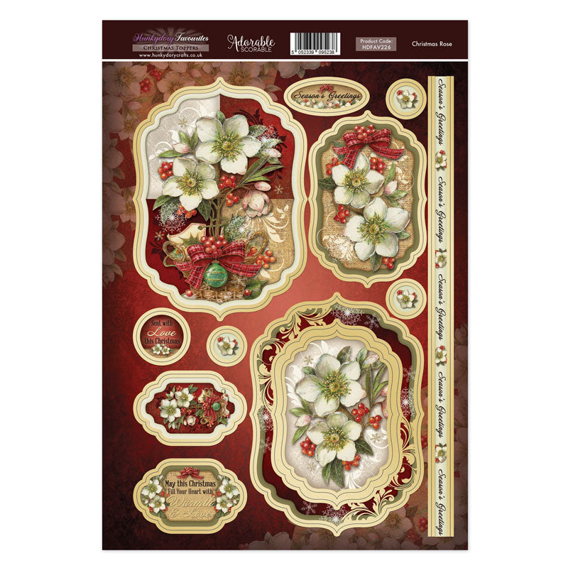 Hunkydory Topper Favourites - Christmas Rose