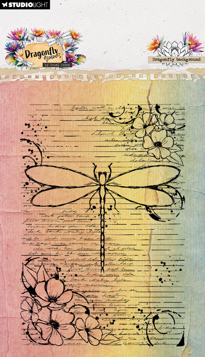 HE Clear Stamp Dragonfly Background Dragonfly Dreams 93x136x3mm 1 Pieces