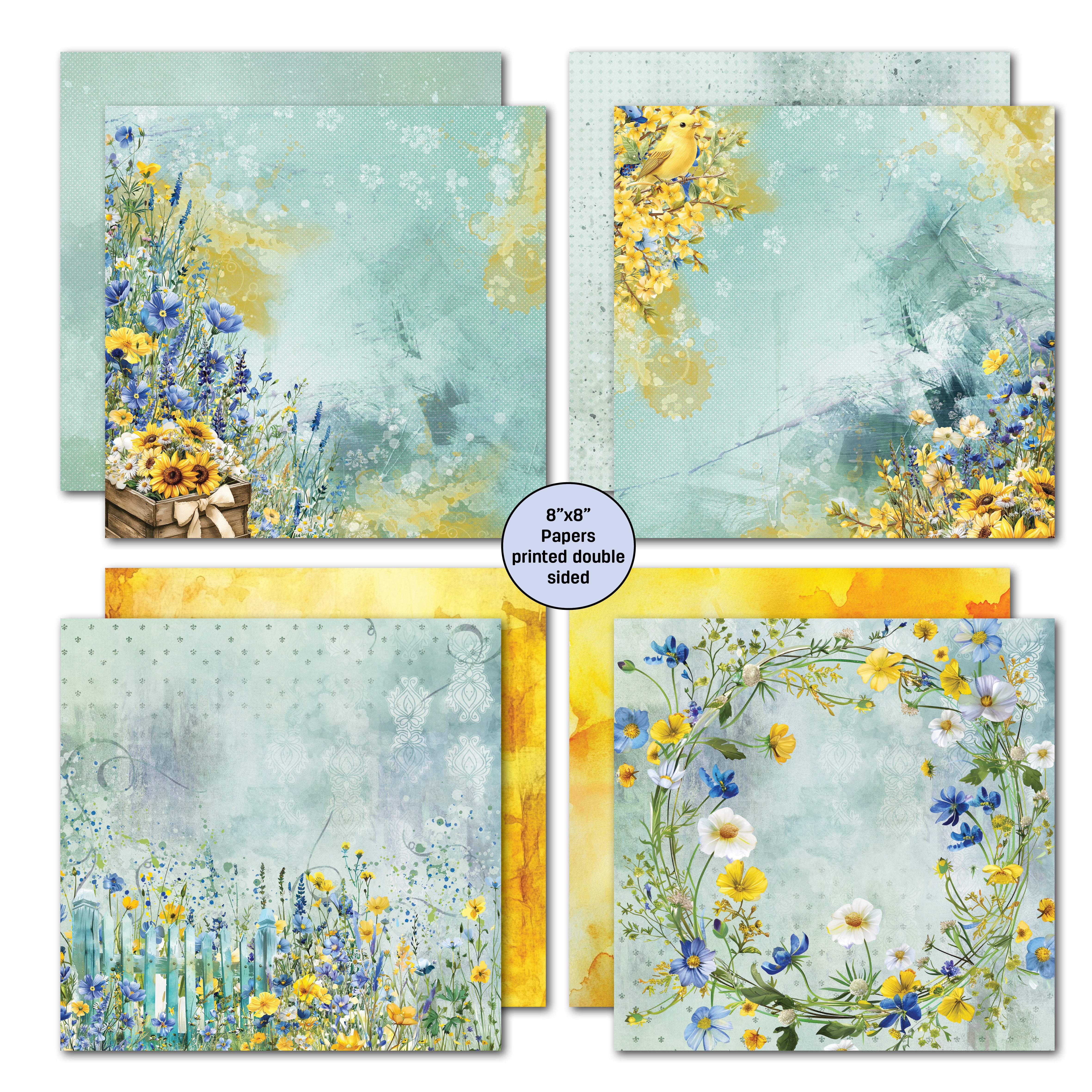 3Quarter Designs Honey Fields 8x8 Paper Pack & Diecuts Set