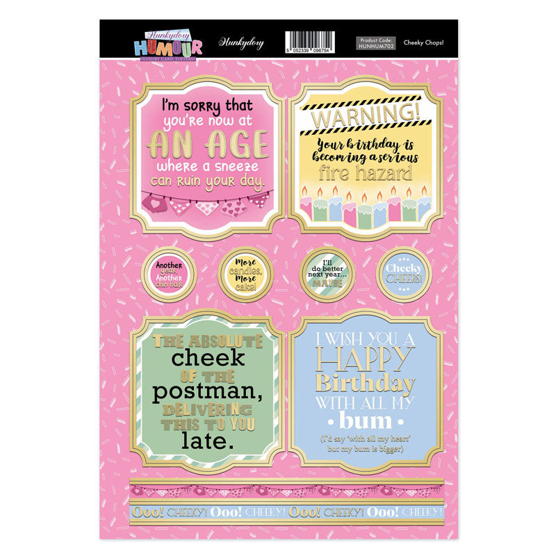 Hunkydory Humour Topper Sheet - Cheeky Chops!