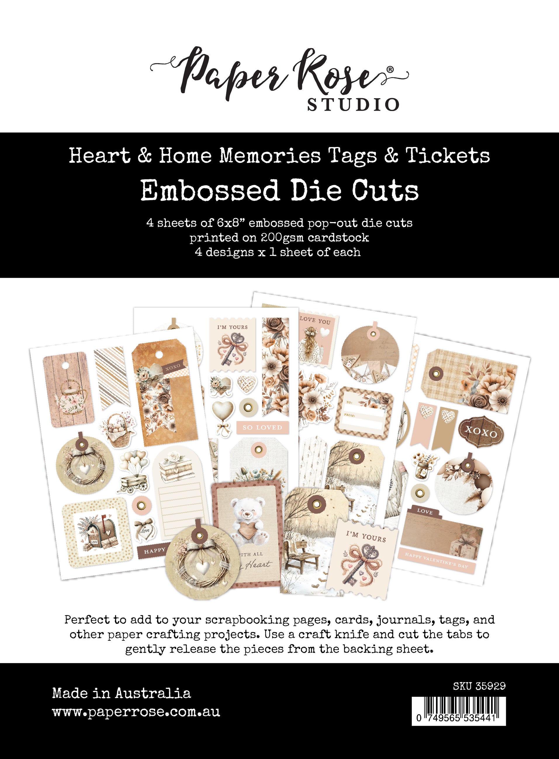 Heart & Home Memories 6x8 Tags & Tickets Embossed Die Cuts 35929