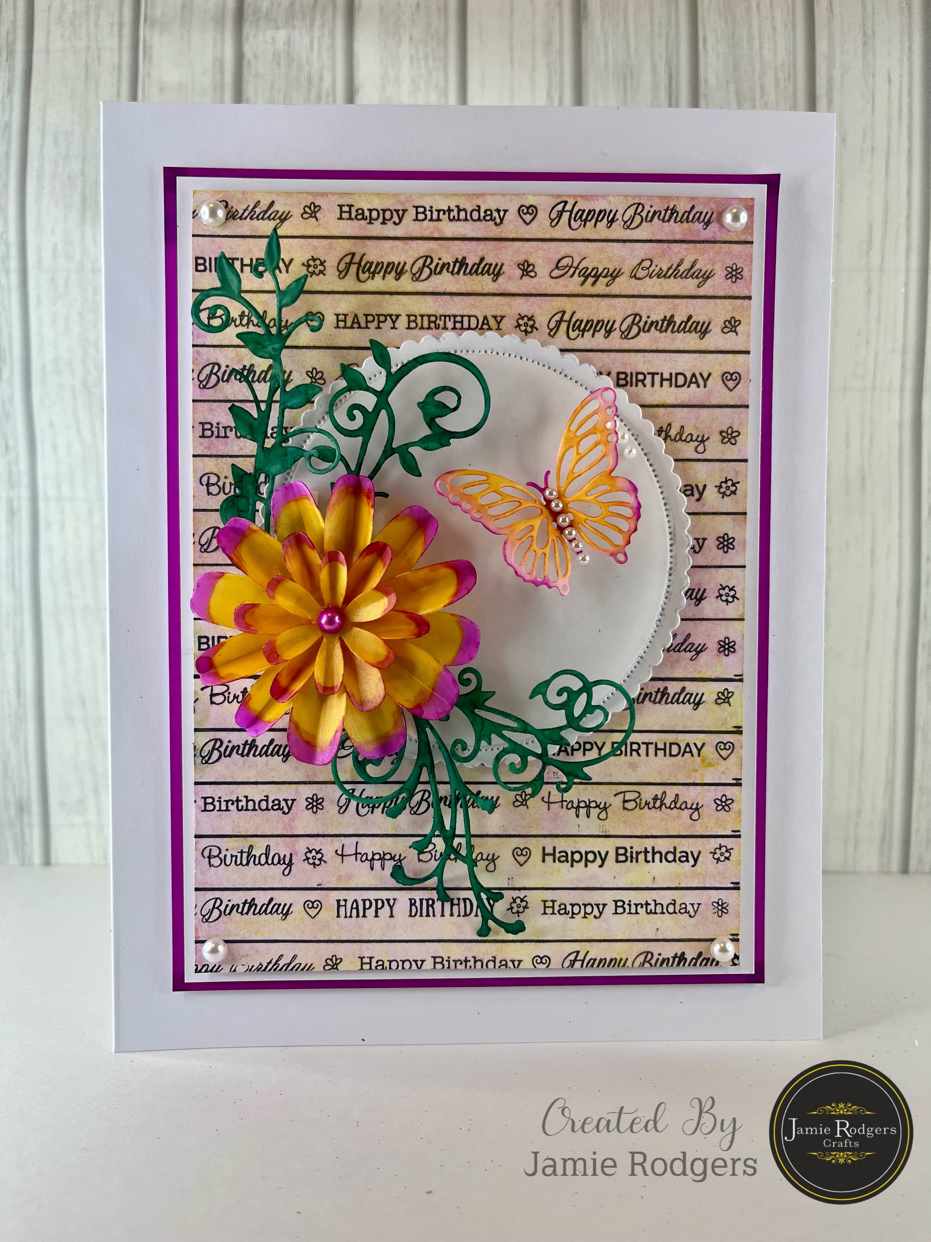 Jamie Rodgers Crafts Happy Birthday DL Clear Stamp Set