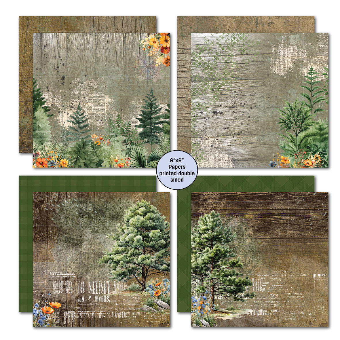 3Quarter Designs Idyllic Woods 6x6 Paper Pack