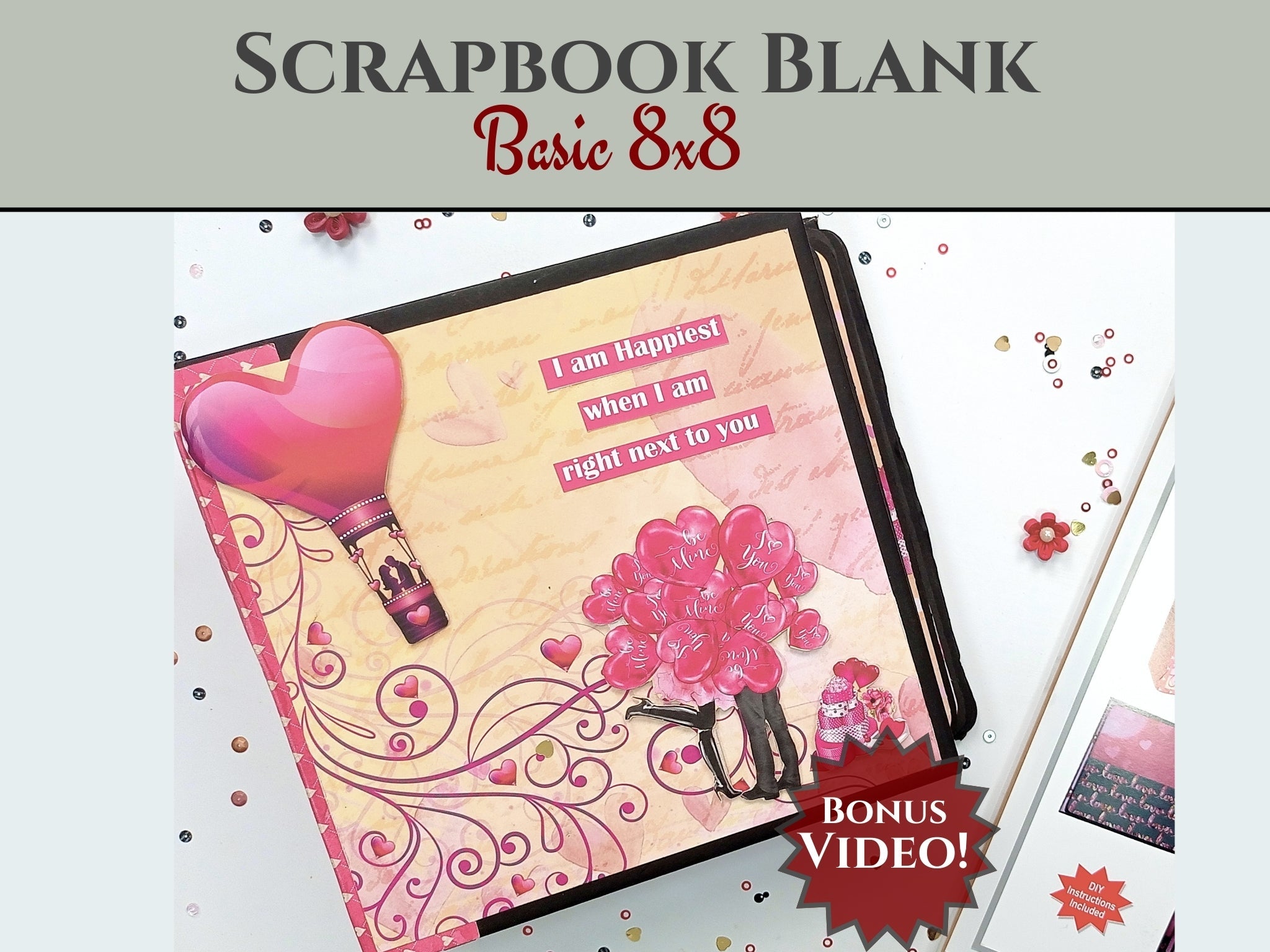 CrafTreat Scrapbook Blanks - Basic 8x8 - White
