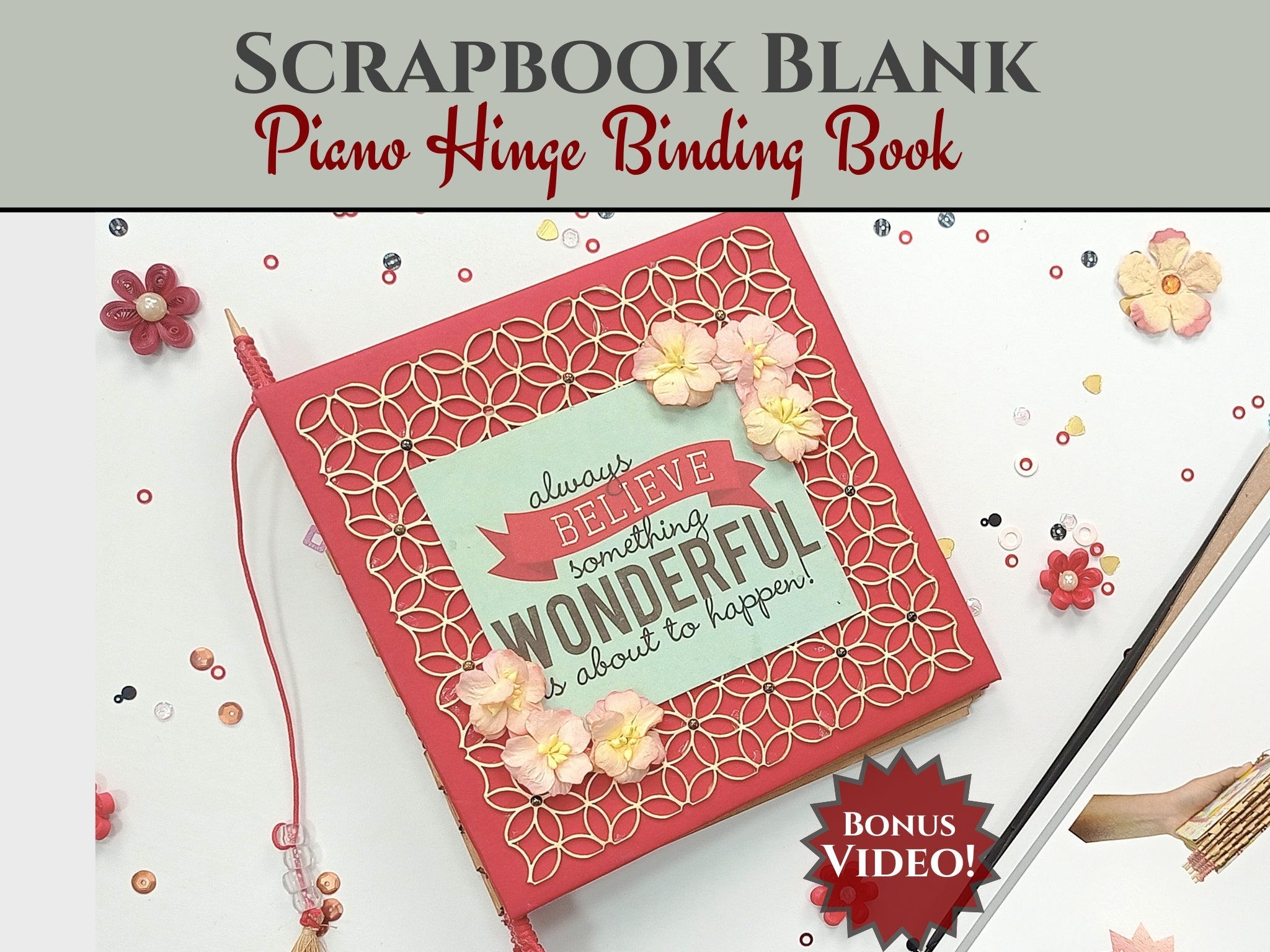 CrafTreat Piano Hinge Book DIY Scrapbook Blanks - White