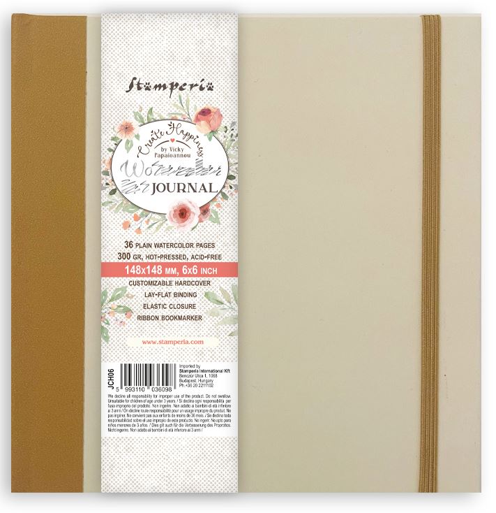 Create Happiness Mixed Media Journal cm 14.8x14.8 Watercolor Pages - gr 250
