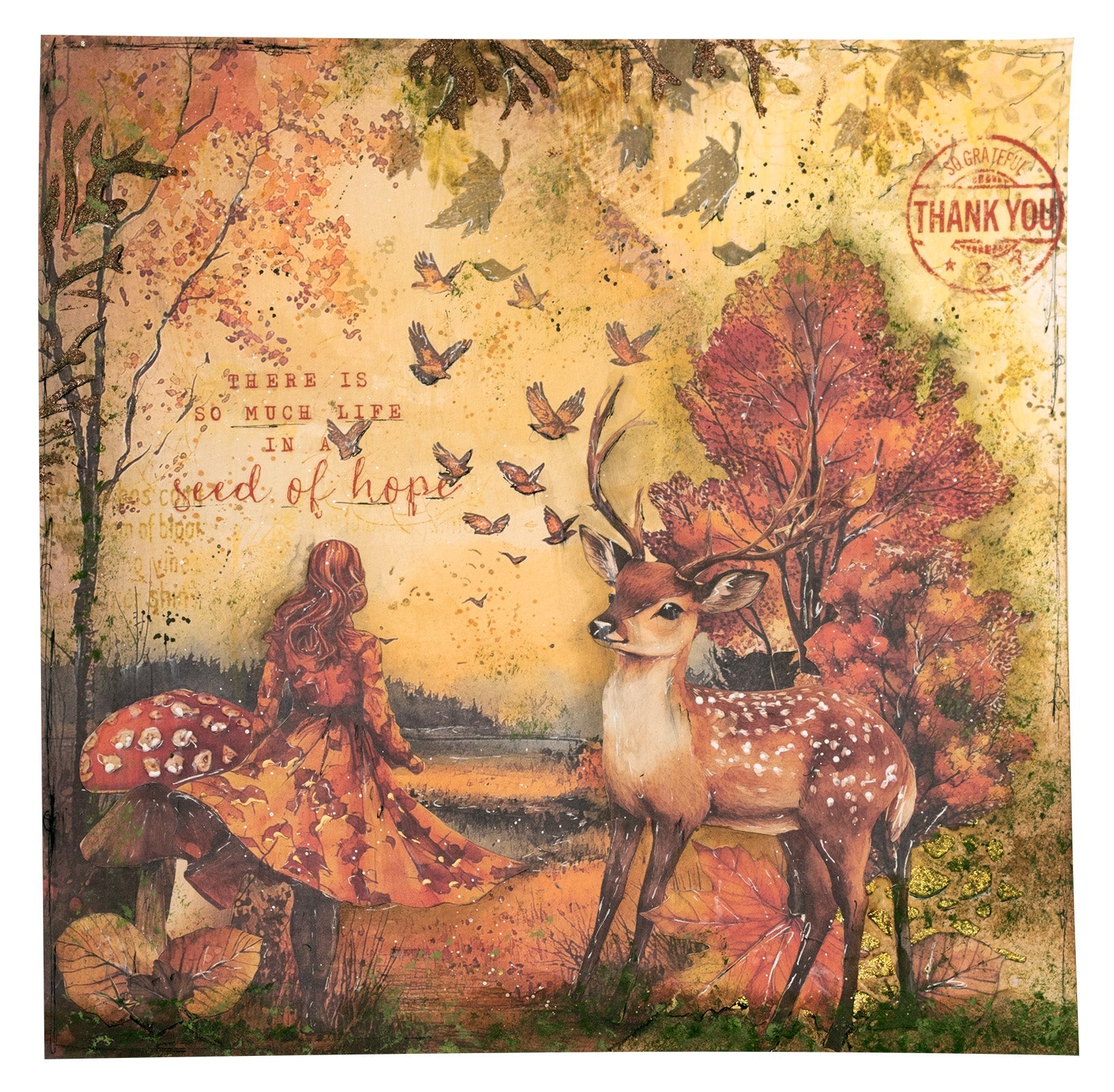 JMA Mask Autumn Pathway, 4 Masks Autumn In The Woods 1 Piece