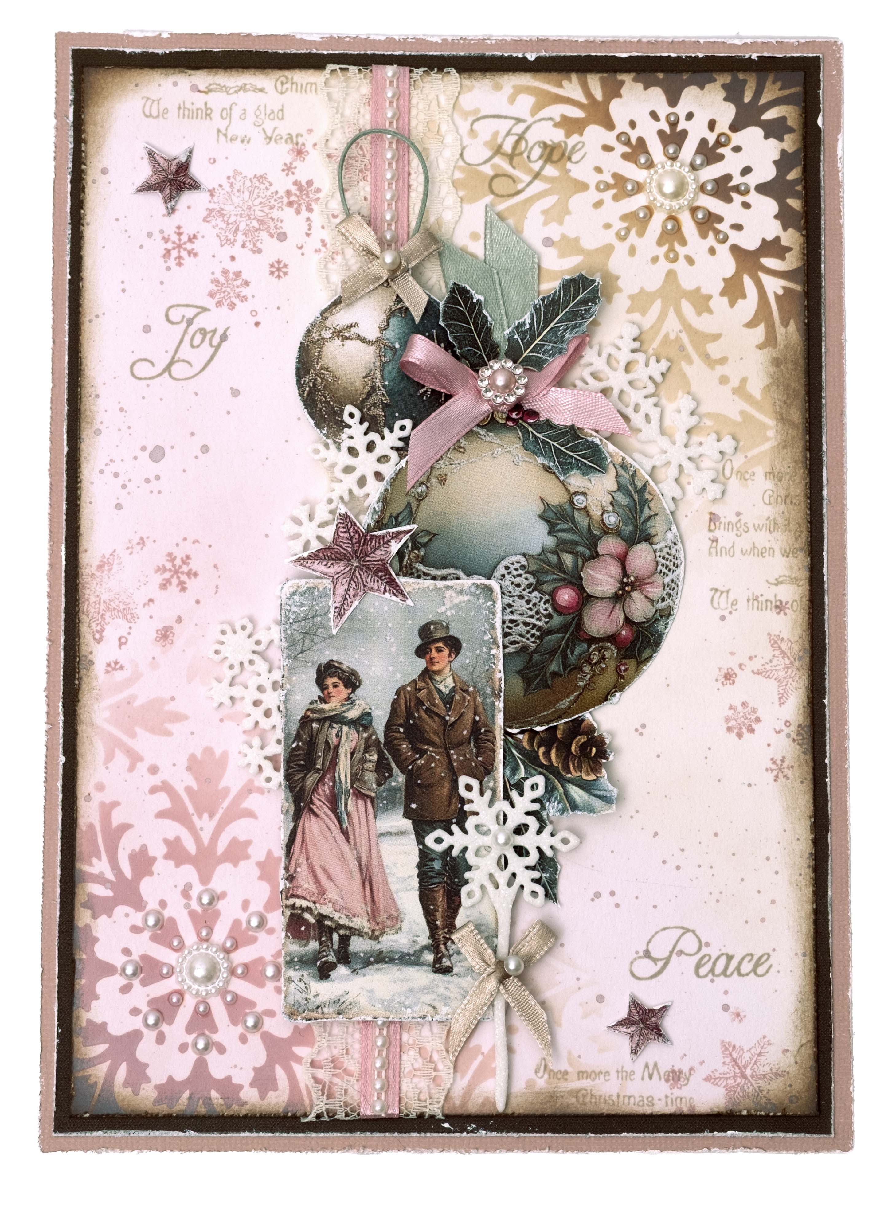 JMA Die-Cut Paper Pad Paper Elements Christmas Blush 20 Sheets