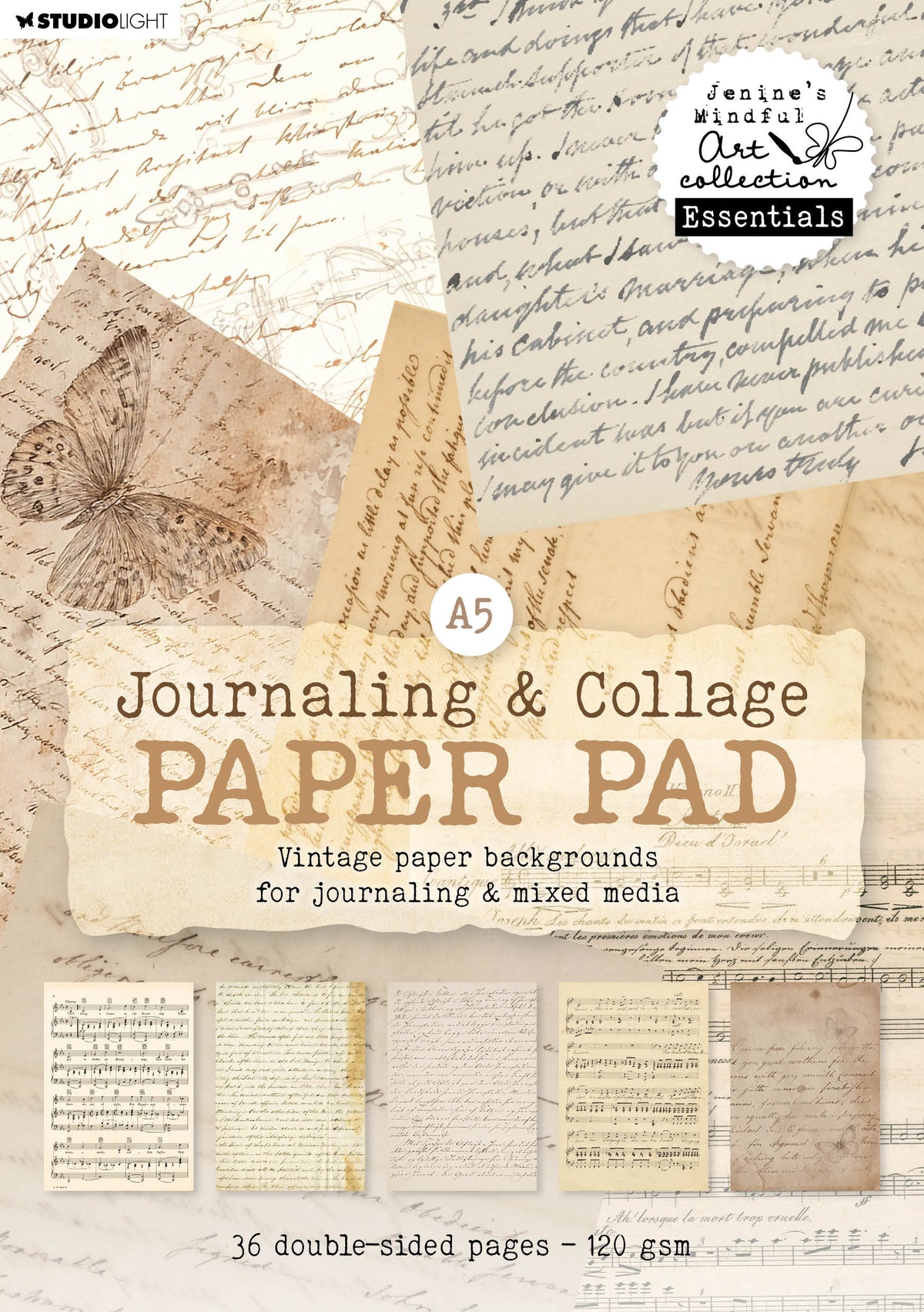 JMA Paper Pad Vintage Backgrounds Essentials 36 Sheets