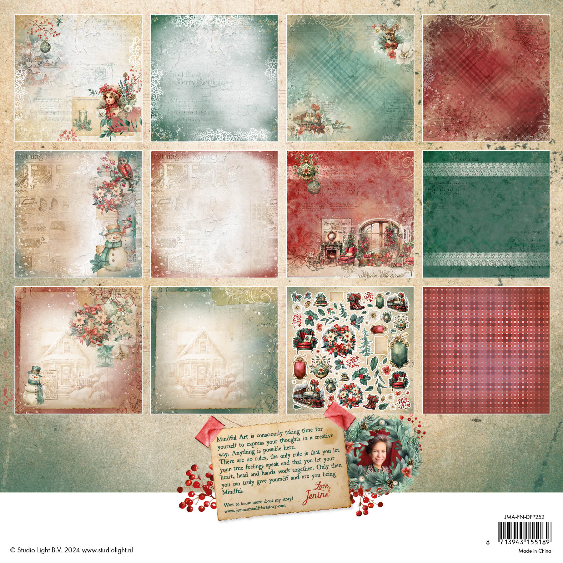 JMA Design Paper Pad Double-Sided Scrapbooking Festive Nostalgia 12 SH