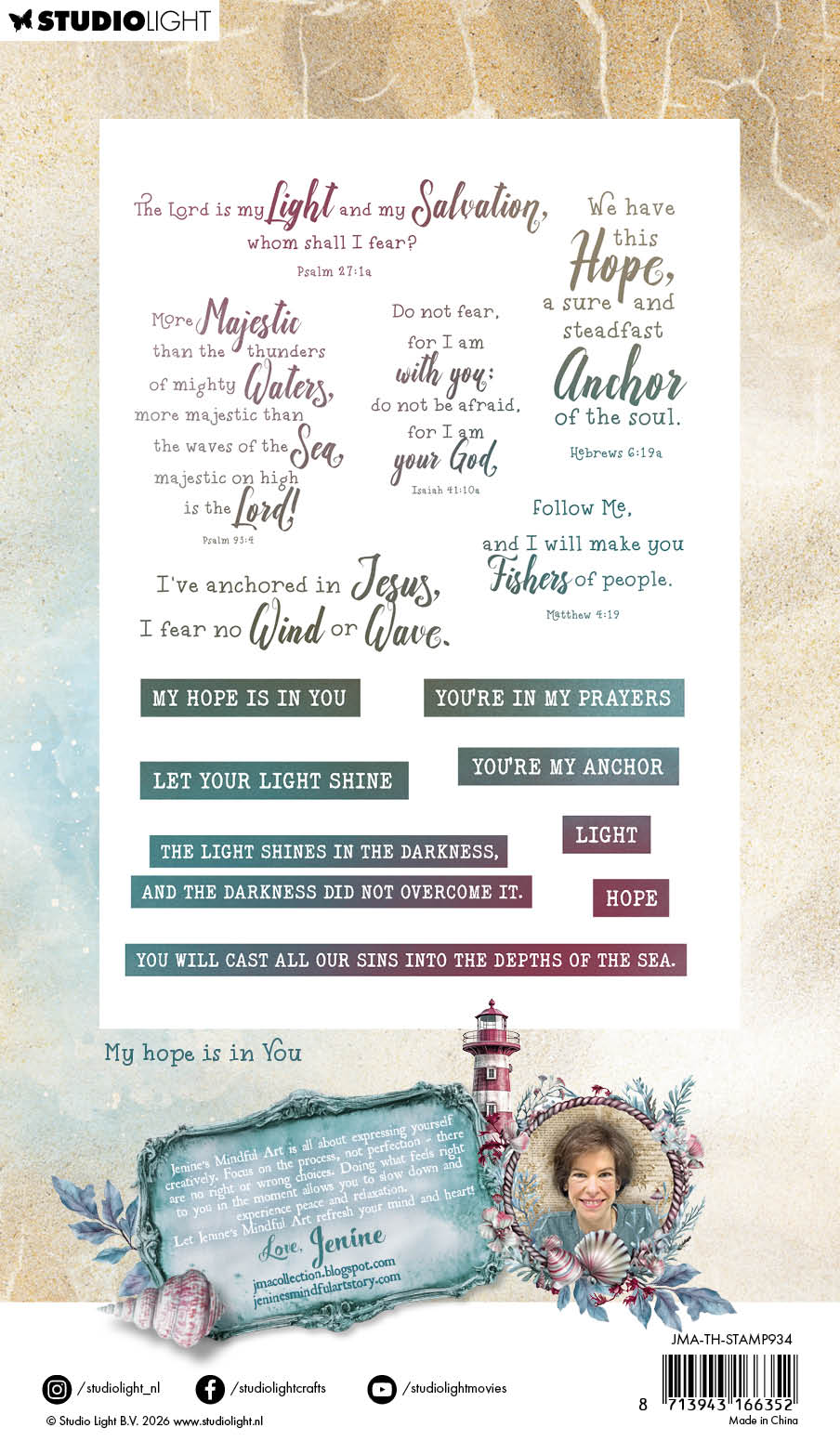 JMA Clear Stamp My Hope Is In You Tide of Hope 14 Pieces