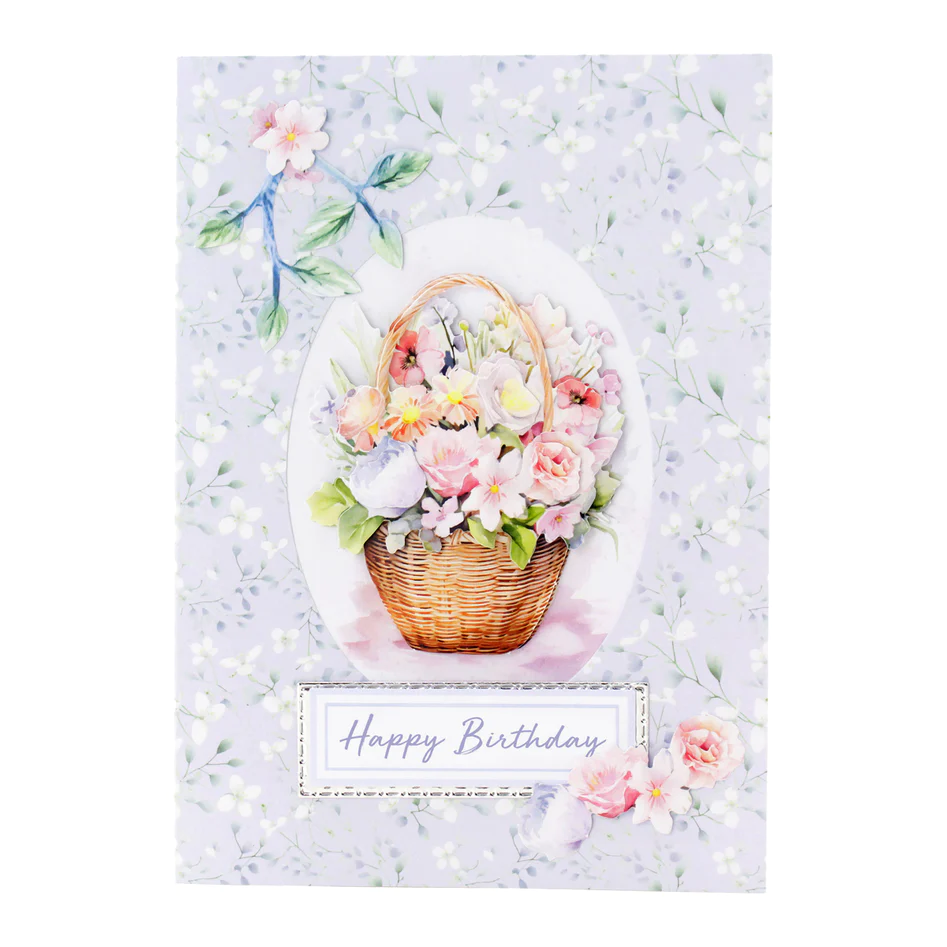 Die Cut Decoupage – Floral Basket & Wreath (pack of 3)