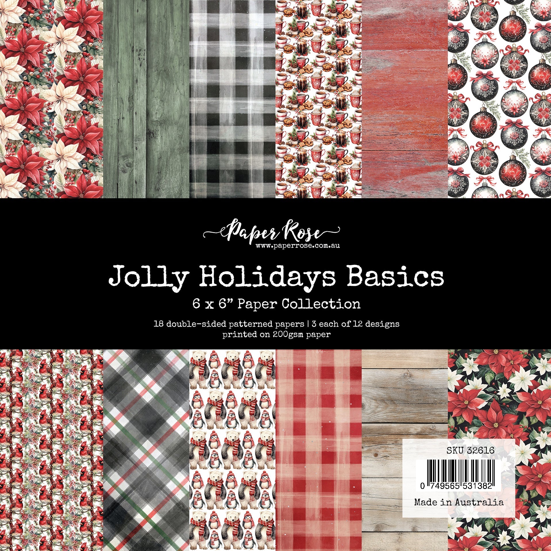 Jolly Holidays Basics 6x6 Paper Collection 32616