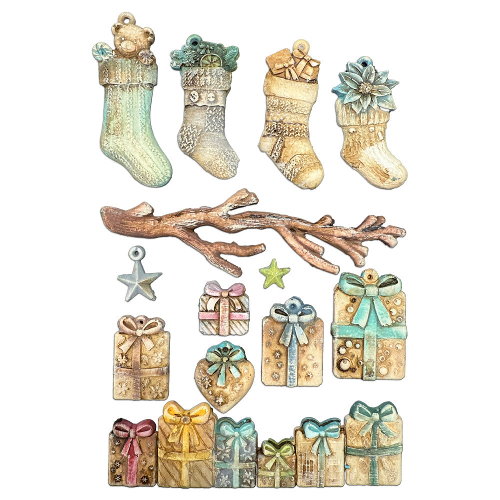Silicon Mould Designs A5 For Art And Craft - Christmas Socks And Presents