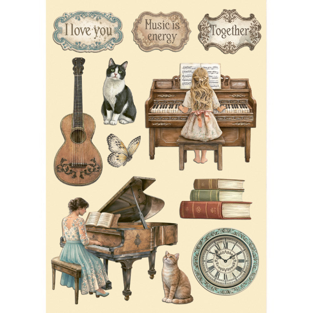 Printed Decorative Wooden Shape For Art And Craft A5 - Symphony  (SINGLE NOT 3PK)