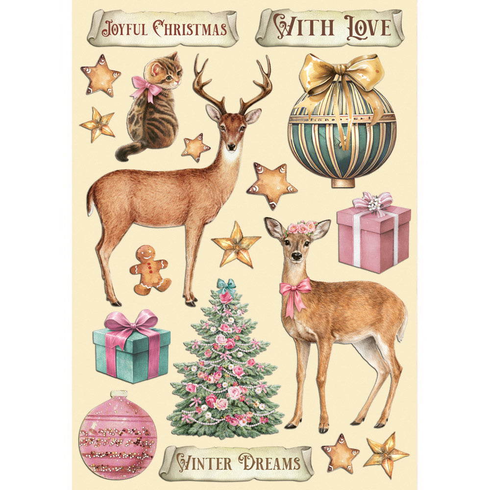 Printed Decorative Wooden Shape For Art And Craft A5 - Winter Magic