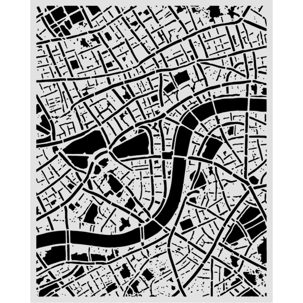 Cut Laser Stencil For Art And Craft 20x25cm - Our Way Street Map