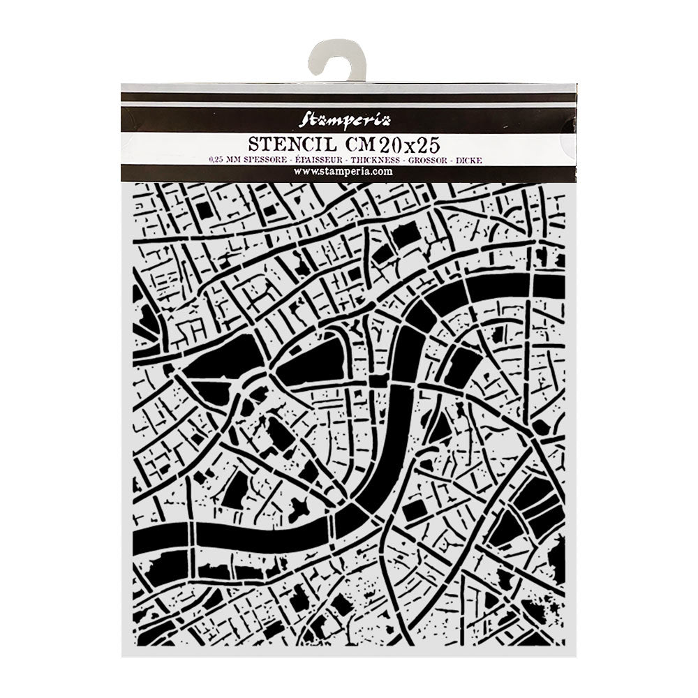 Cut Laser Stencil For Art And Craft 20x25cm - Our Way Street Map