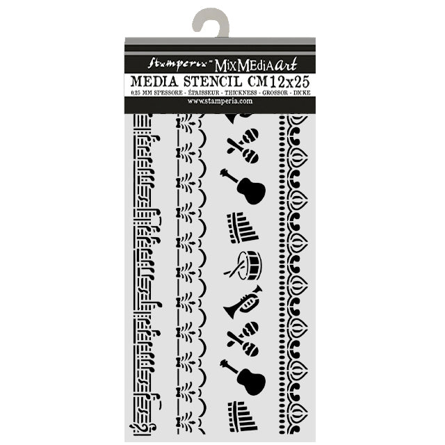 Cut Laser Stencil For Art And Craft cm 12x25 - Symphony Borders  (SINGLE NOT 3PK)