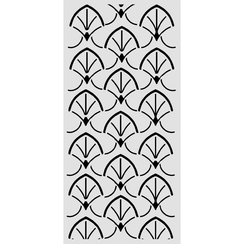 Cut Laser Stencil For Art And Craft cm 12x25 - Oriental Garden Borders  (SINGLE NOT 3PK)