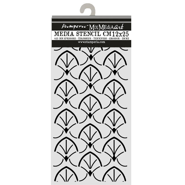 Cut Laser Stencil For Art And Craft cm 12x25 - Oriental Garden Borders  (SINGLE NOT 3PK)