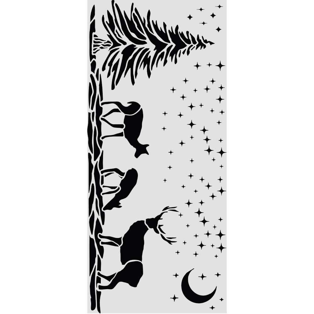 Cut Laser Stencil For Art And Craft cm 12x25 - Christmas Deers