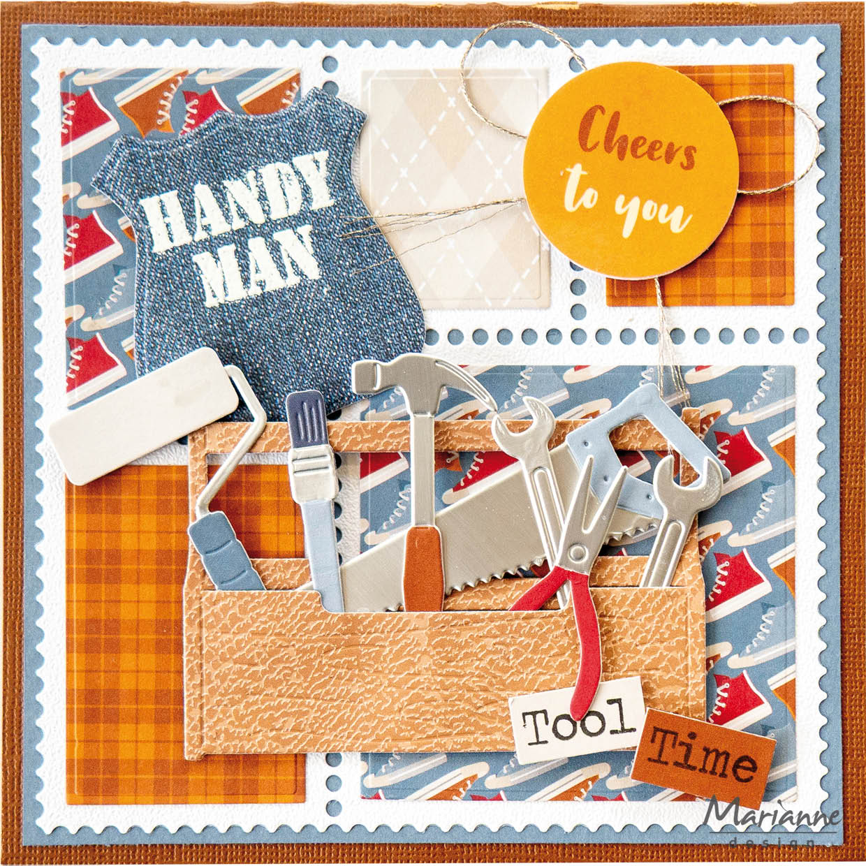 Marianne Design 6x12 Cardstock - Hi Handsome!
